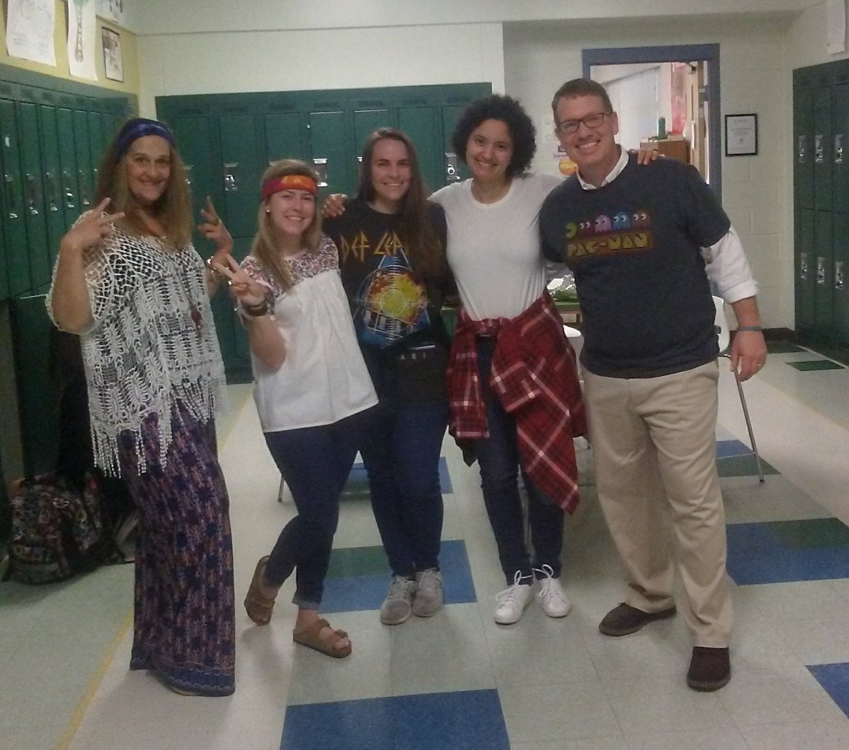 MsYoungcmms's tweet photo. Take a walk through the decades with 8th grade Team Lead!✌out @AlainaRainey @BattleJohn316 @CMMSCougars #TeamKidsFirstSpirit https://t.co/7RBruvD4NR