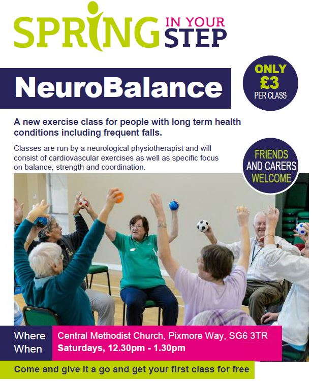 NeuroBalance is a new exercise class for people with long term health conditions including frequent falls. A perfect class to try during Older Adults month #HertsYOPALegacy <a href="/NorthHertsDC/">North Herts Council</a> @ActiveNHerts