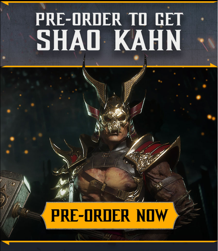 GamesTheShop's tweet photo. The infamous Konqueror Shao Kahn will be as a playable character to the customers who pre-order Mortal Kombat 11 from our stores or website https://t.co/0gUrxszGNK
#MortalKombat #MK11 #PS4 #XboxOne #Switch #Preorder #ShaoKahn #GameTheShop https://t.co/JfnA0DSYGV