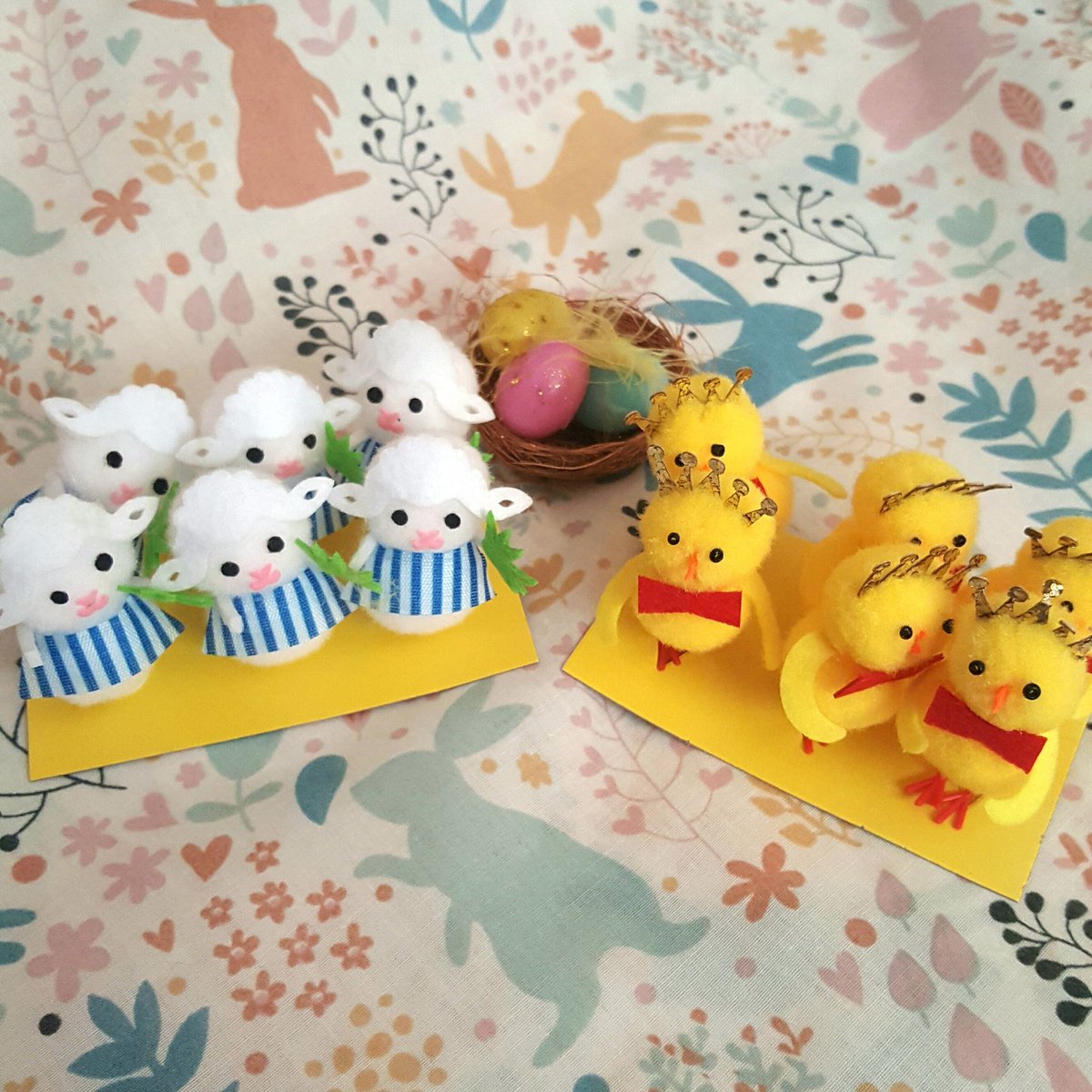 Too much fun with a glue gun! 
Getter Easter ready for April concerts... 🐣🐥🎶
#spring #chicks #lambs #bunnies