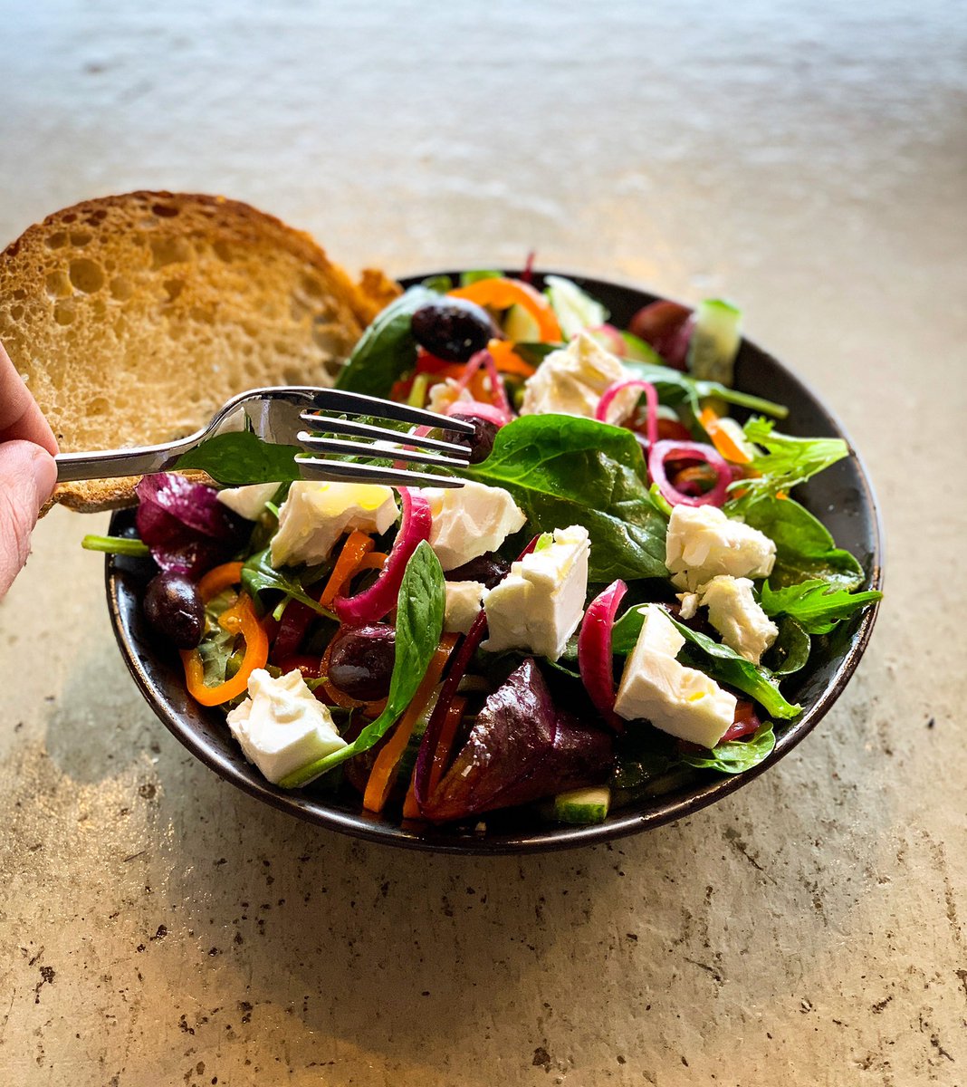 The freshness of the cucumber and basil, the sweetness of the tomatoes and peppers combined with the tanginess of the vinegar and pickled red onions with the savouriness of the kalamata olives and Greek feta makes this classic dish a forever modern approach to salad as a main.