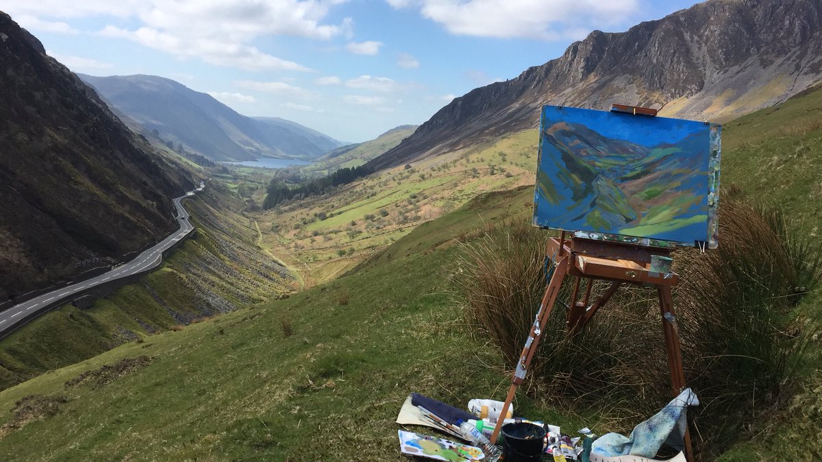 Currently #pleinair #painting above Tan y Llyn #beautifulviews #wales @ItsYourWales @TweetUpShrews @AberystwythWe @ruthwignall #NorthWales #goodmorningbritain #artforyourwalls @VisitELLESMERE @Willow_Oswestry @tourism_wales @BBCWalesToday #WelshPassion @NorthWalesTweet #artist