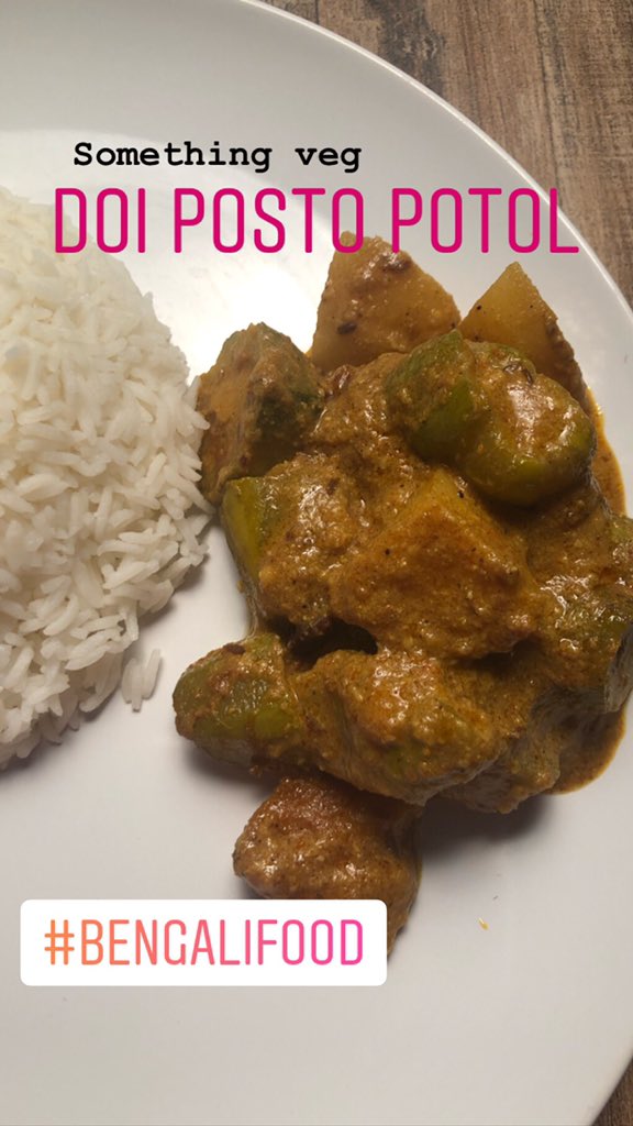 Doi potol posto (pointed gourd in yogurt and poppyseeds gravy) with hot steamed rice.. Descent homely meal on meatless day .. 

#bengalifood #bengalirecipe #Vegetarian