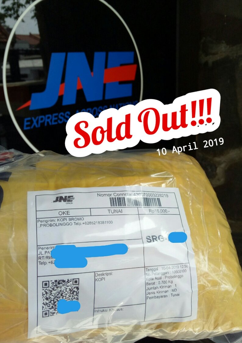 Alhamdulillah, Sold Out! Belum sebulan, stok sudah habis. Terima kasih yg sdh order Kopi Bromo! KOPI BROMO, warisan cerita. #KopiBromo #WorldClassCoffee