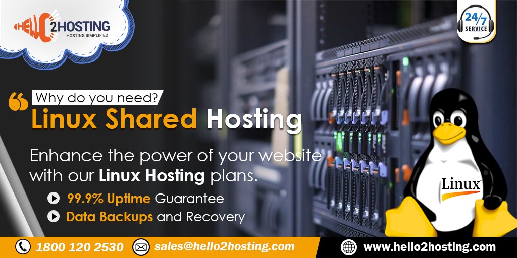 Hello2Hosting's tweet image. Get the most flexible and affordable# linux #SharedHosting packages by #Hello2hosting. We offer all Packages that are designed to fit any budget and #business.

For more info:  hello2hosting.com/advanced-linux…
