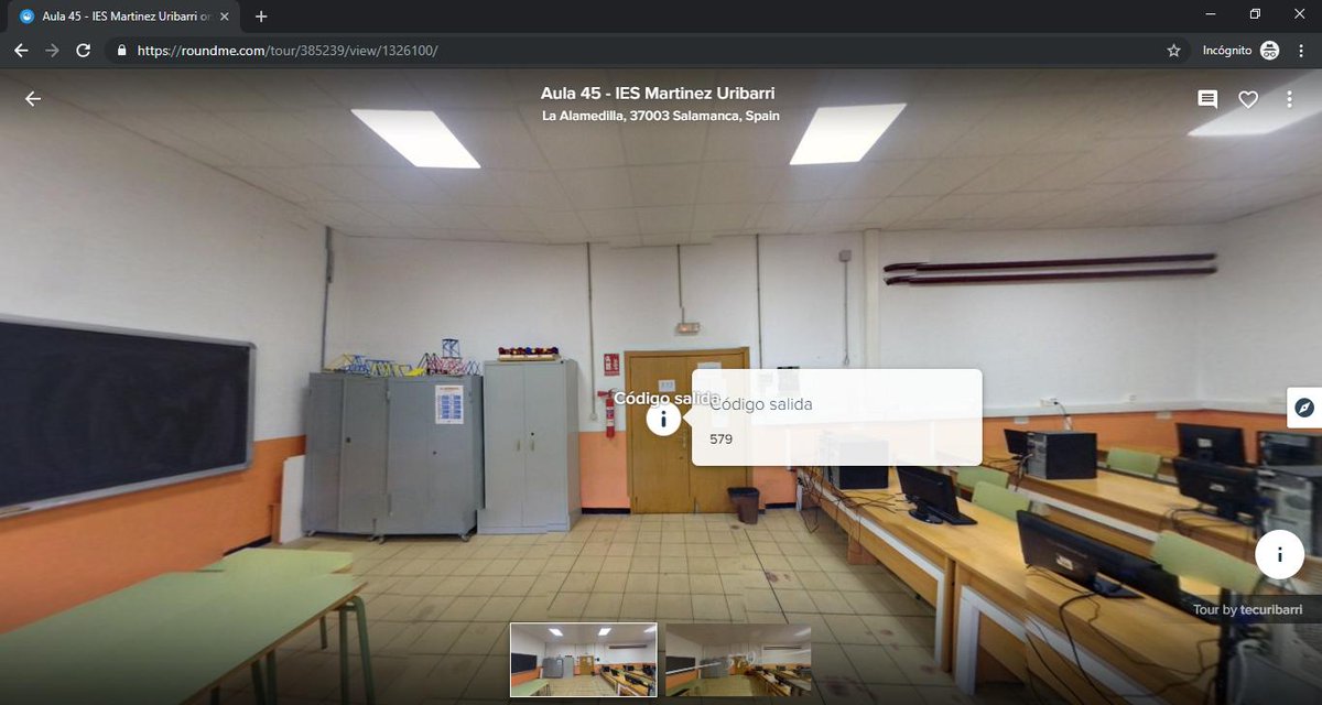 tecuribarri's tweet photo. ScapeTIC2room con 2ºBach https://t.co/vlhPjZVVbN #PIE #Explora_1819 presente. Código del candado escondido en imagen virtual del aula en @TheRoundme @crfptic @cfiesalamanca #formaciónCyL #innovaCyL #tiCyL https://t.co/dGQFuKJ1fq
