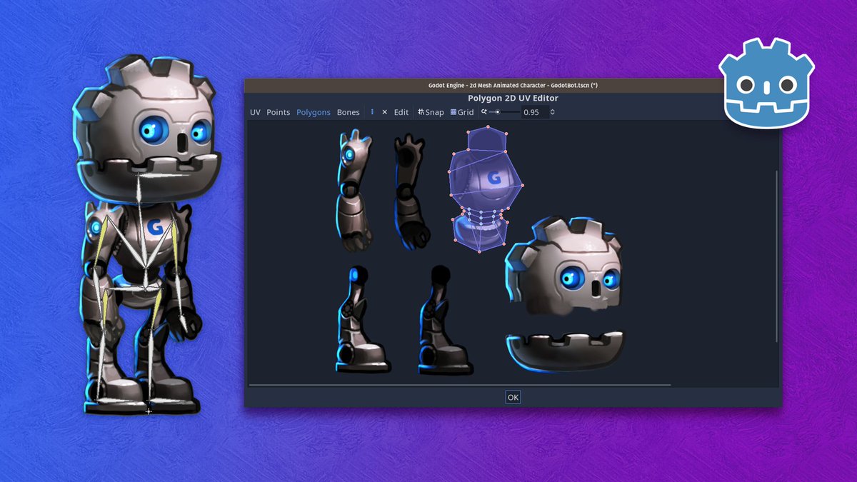 2d Skeleton Skinning in Godot 3.1: Skeleton2D and Bone2D tutorial 2  
➡ youtu.be/QL57J3anDTU