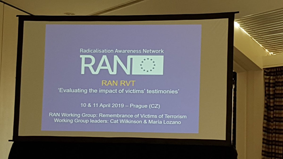 Fundacion_Buesa's tweet photo. «Evaluating the impact of victims “testimonies”» @maburo1971 from @Fundacion_Buesa participates today in Prague in #RANRVT working group organised by @RANEurope with Cat Wilkinson & @MariaLozanoA https://t.co/fZkHxGRruF