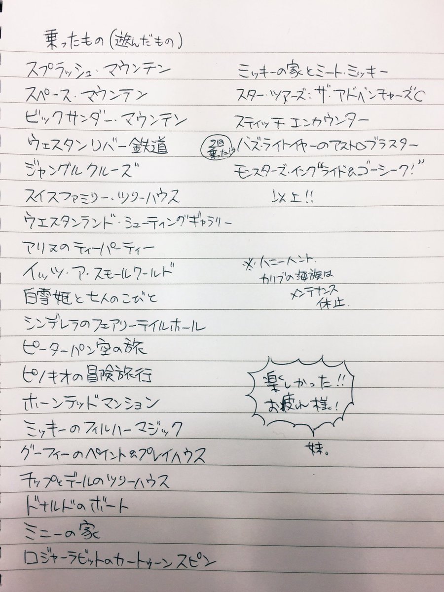 先日は心強い沢山のアドバイスありがとうございました！！
妹と平成最後に人生初ディズニーランド。天気は生憎でしたが大成功だった事をここにご報告いたします。
こちらがレポートです。 