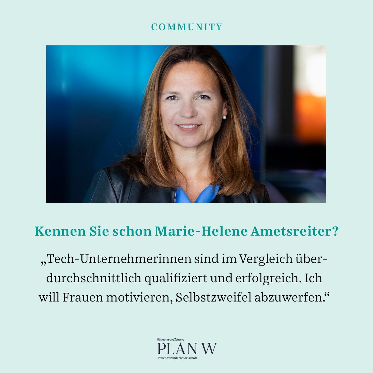 SZ_PlanW's tweet photo. Als Partnerin beim österreichischen Venture-Capital-Fonds @speedinvest leitet sie von München aus das Deutschland-Geschäft und investiert in Start-ups. Ihre Botschaft im Newsletter? Gründerinnen, werft eure Selbstzweifel ab 💪! #PLANWCommunity https://t.co/jRG8plRm6A https://t.co/VoGIZVbXh5