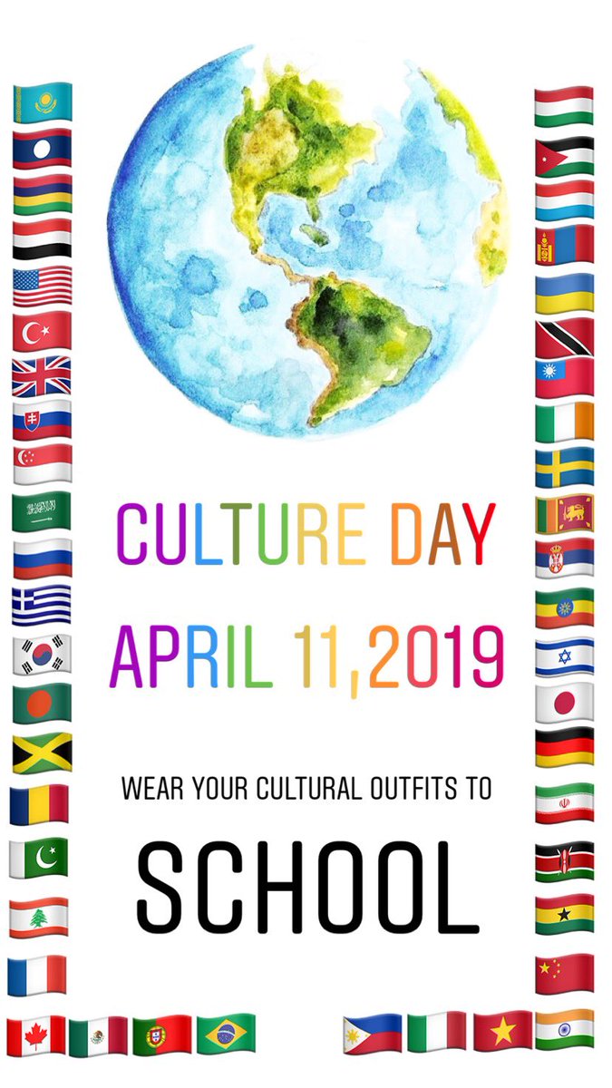 International Club (@internationclu1) on Twitter photo Hey Lions! Tomorrow April 11th is Culture Day, remember to wear your cultural outfits to school to represent the diversity of our school. 🌎 #mss #CultureNight #cultureday <a href="/MississaugaSS/">Mississauga SS</a> <a href="/PeelSchools/">Peel District School Board</a> Hey Lions! Tomorrow April 11th is Culture Day, remember to wear your cultural outfits to school to represent the diversity of our school. 🌎 #mss #CultureNight #cultureday <a href="/MississaugaSS/">Mississauga SS</a> <a href="/PeelSchools/">Peel District School Board</a>