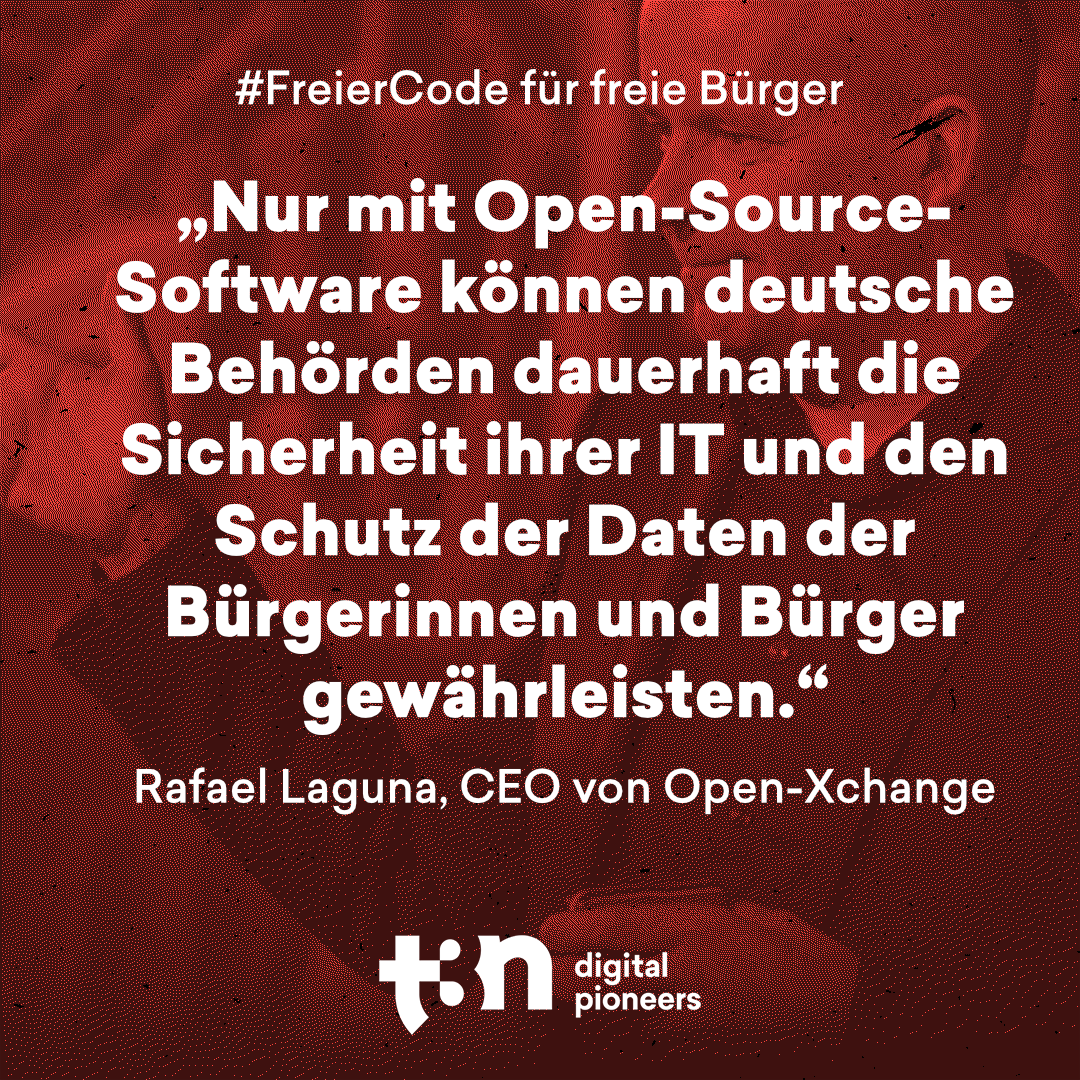 openxchange's tweet photo. Only with #opensource software German authorities can permanently guarantee the #security of their IT and the protection of citizens' data - demands our CEO @rafbuff #freiercode # publiccode #stayopen https://t.co/dFvbLnLcM3
