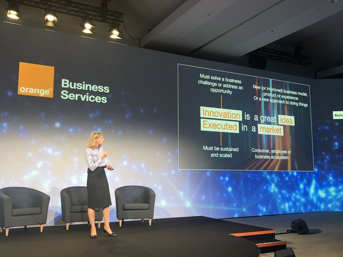 « Innovation is a great idea executed in a market »: #orangebusiness views presented by Anne -Sophie Lotgering, Chief Marketing and Digital Officer, at #helloworld19
