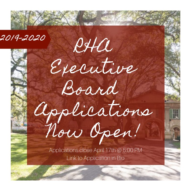 Are you looking for a leadership position on campus? Are you interested in implementing change on campus? If so, fill out the application using the link below to run for a position on the Residence Hall Association Executive Board! All positions are open.  forms.gle/q8Nh6tuAJxXTPj…