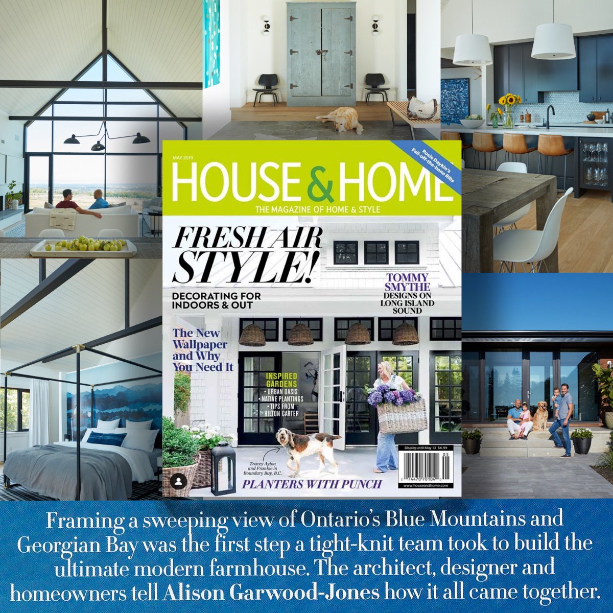 AlisonGJ's tweet photo. I like interviewing people who are best in their fields. For the May issue of @HouseandHome, I sat down with Tony Round of @blackLABinc &amp; designer @CameronMacneil to talk about how they positioned, built &amp; appointed a modern farmhouse to take full advantage of a jaw-dropping view https://t.co/djTVadP9JQ