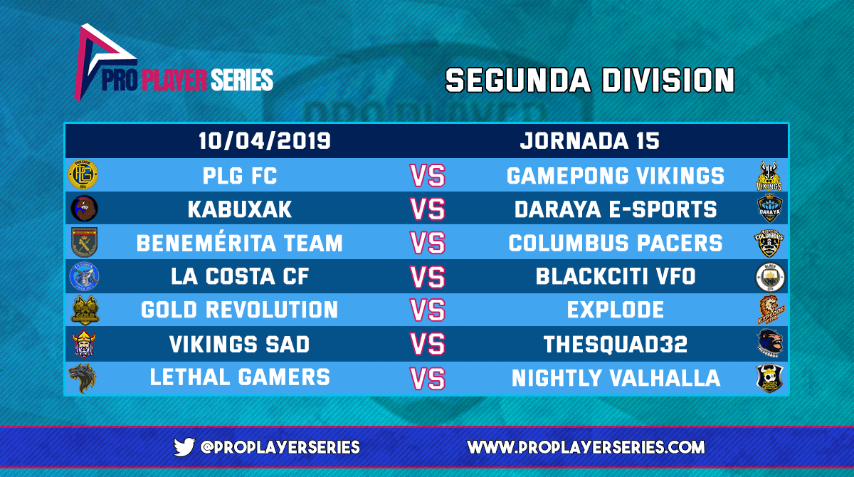 📆JORNADA 15. / 2° DIVISIÓN📆
       #PROPLAYERLEAGUE