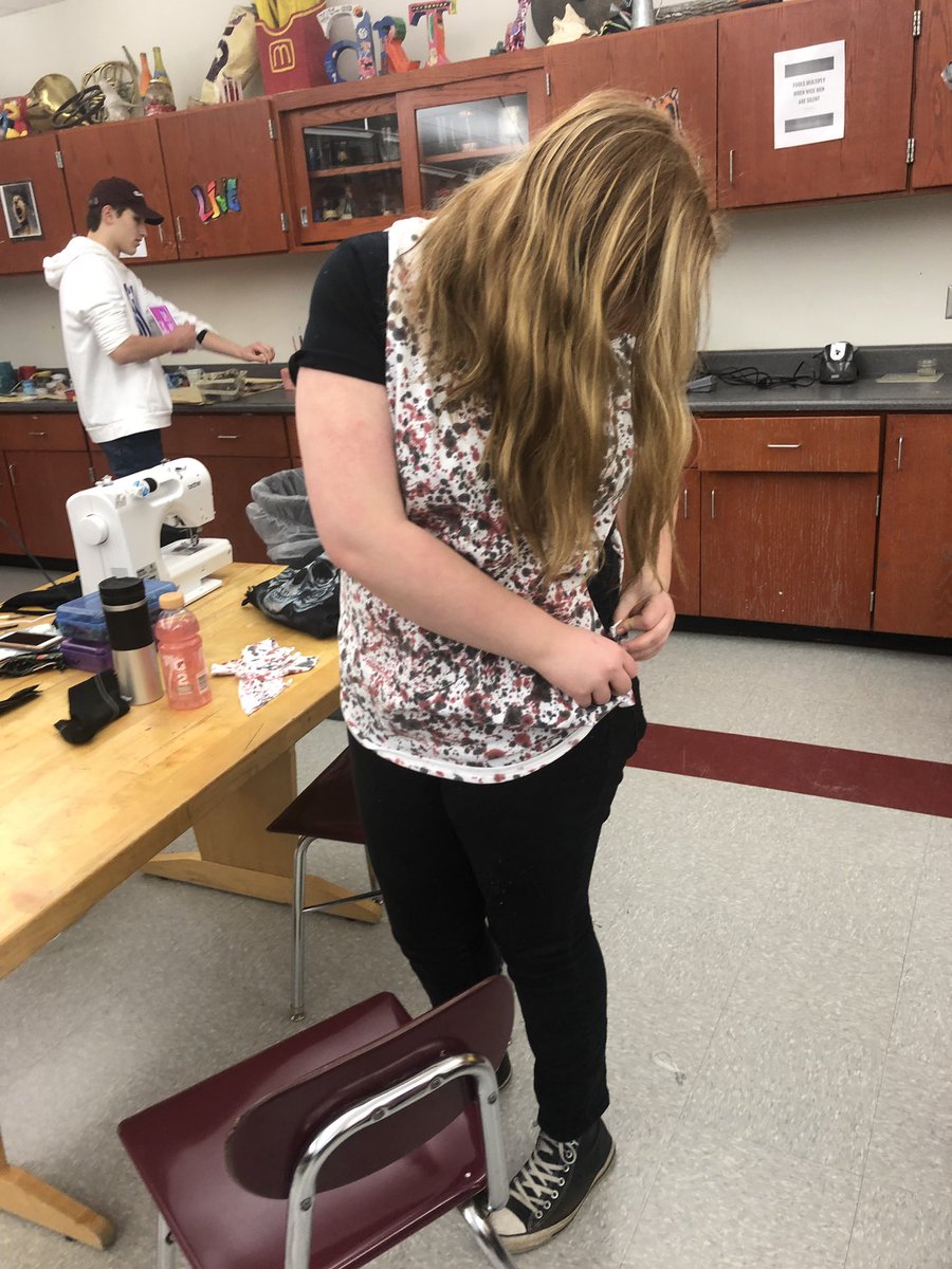 APMrMoran's tweet photo. I am in the fashion design class, and there’s lots of awesome stuff going on! Currently working on the sewing machines, creating new outfits designed from old clothes. #engagedclassrooms @KTomasello34 https://t.co/b1Dj1Z8Qqr
