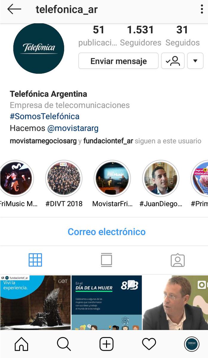 EmpleosTefAR's tweet photo. Conoces nuestro Intagram Instutucional telefonica_ar? Seguilo y enterate de todo lo que pasa en Telefonica!!! https://t.co/6mapbEF4By