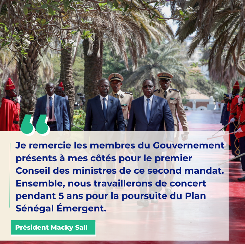Macky_Sall's tweet photo. Je souhaite la bienvenue aux nouveaux membres du Gouvernement qui me rejoignent dans la mission pour un Sénégal Émergent. Tous mes vœux de courage et de réussite dans cette prise de fonction. Restons dans le temps de l'action ! -MS #Kebetu https://t.co/nGV4t8uFm4