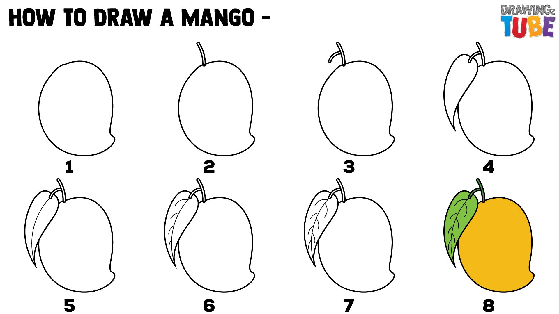 Premium Vector | Ripe mango suitable for children's coloring page vector  illustration