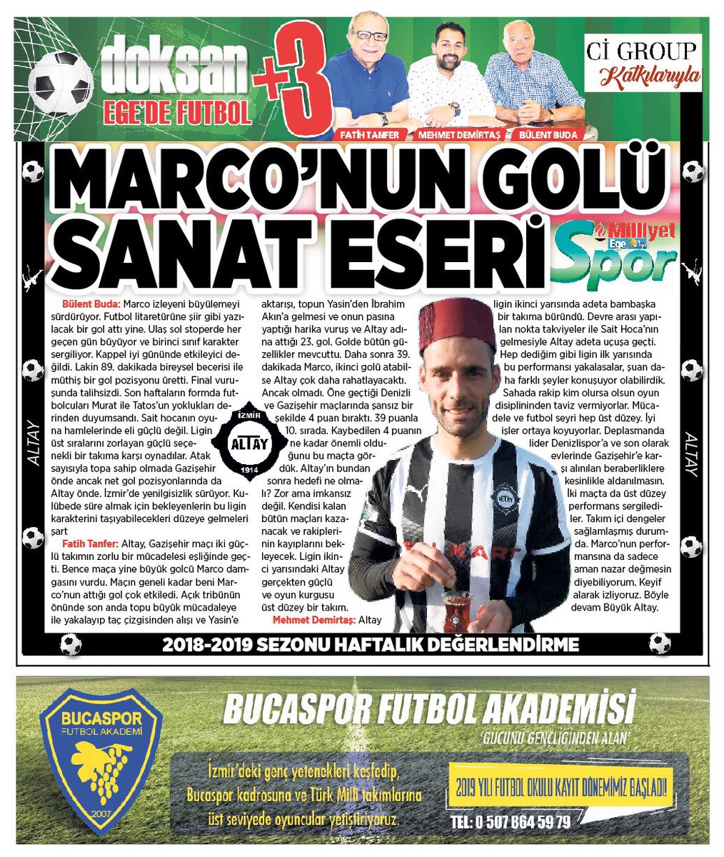 ayberkgokbak's tweet photo. #Milliyet #MilliyetEge #MilliyetEgeSpor #Doksa #Artı #Üç #Marconun #Golü #Sanat #Eseri @forzaaltay_ @altaynett @altaytd1914 @altay1914td @ozgurozkaya @mehmetdmrts83 @BudaBulent @fatihtanfer https://t.co/Y0Z9hlAyTs