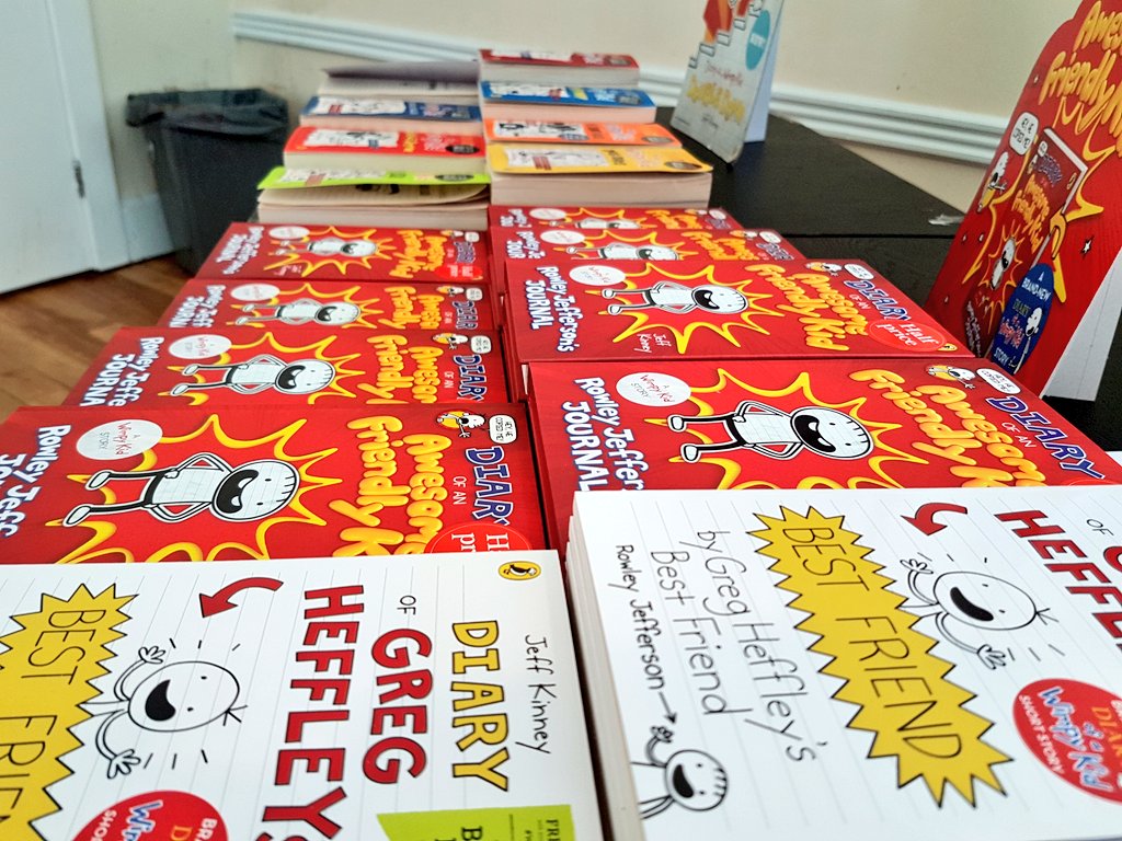 All set up for our (sold out!) Wimpy Kid Cartoon Workshop! 

For those coming, it's upstairs in our 2nd floor Event Room in 5 minutes!