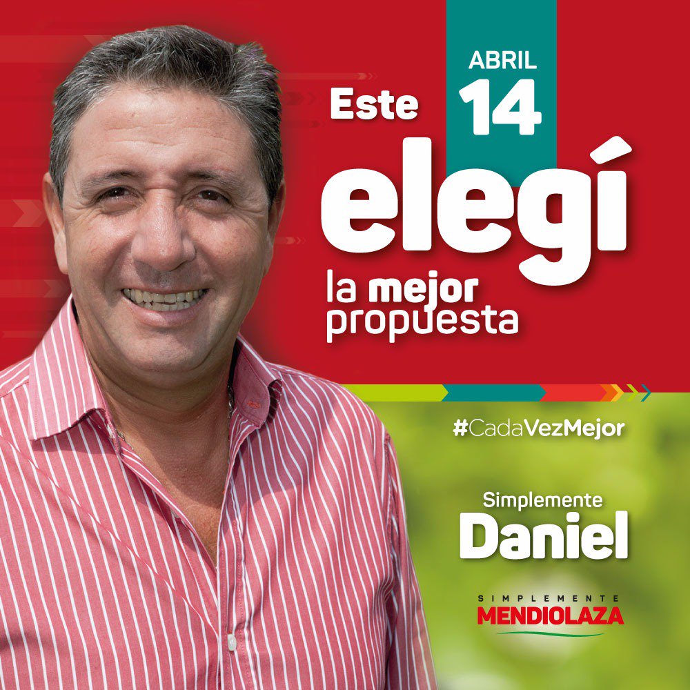 JuliangPoirier's tweet photo. El domingo vota #LaMejorPropuesta #SimplementeMendiolaza #SimplementeDaniel @danielsalibi https://t.co/amiJSt07jp