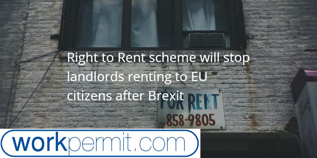 Right to Rent scheme will stop landlords renting to EU citizens after Brexit. Under Right to Rent scheme, private landlords expected to check tenants’ UK visa status. High Court has previously ruled that the scheme breaches in Human Rights ow.ly/SsCx50pE3wQ #righttorent