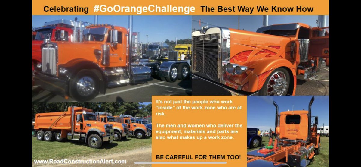 TruckBlox's tweet photo. The safest and best drivers on the road are #TruckDrivers! Leading the #GoOrangeChallenge with the big iron on the road.
#FleetSafety #Transportation #Trucking #NWZAW #RoadSafety #WorkZoneSafety @ATSSAHQ @USDOTFHWA @FMCSA @TSRcoalition @WorkZoneSafety https://t.co/Tw7Euagx7L