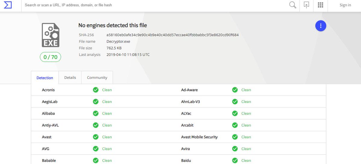 GrujaRS's tweet photo. #ATAWARE #Ransomware probably fake,at this time does not encrypt!Sample VT 0/70 https://t.co/Y6QhgP3Nj9 @BleepinComputer @demonslay335 @JAMESWT_MHT https://t.co/7fvvL8PMQi