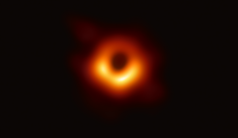 Scientists have obtained the first image of a black hole, using Event Horizon Telescope observations of the center of the galaxy M87. The image shows a bright ring formed as light bends in the intense gravity around a black hole that is 6.5 billion times more massive than the Sun