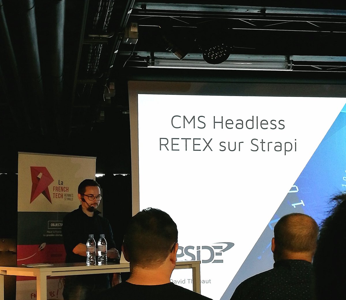 b_stey's tweet image. @david_thepaut nous présente @strapijs un open source Node.js headless CMS utilisé chez @ApsideGroupe. #RennesJS