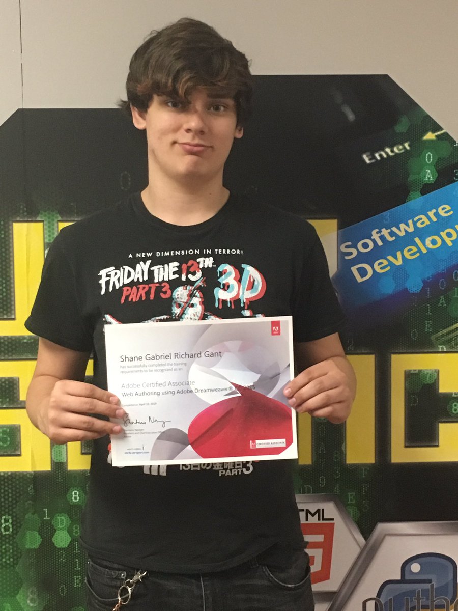 JamieOKey's tweet photo. 2 more Certified today! Shane Gant and Phillip Hyde are ACA Dreamweaver Web Authors! #adobe #Dreamweaver #WebDesign https://t.co/STo3V8vYuy