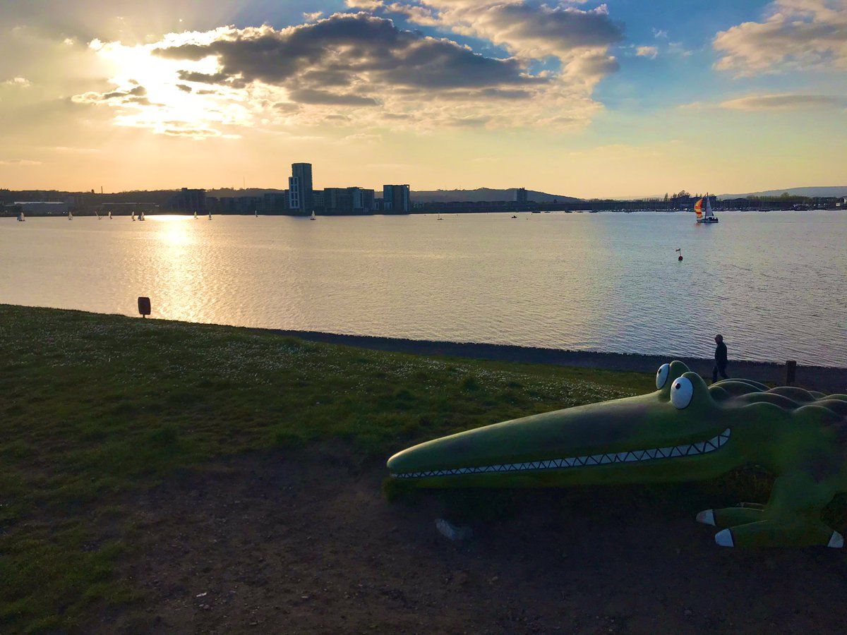 CadwMark's tweet image. He’s got a lot to smile about on this lovely @VisitCardiffBay evening