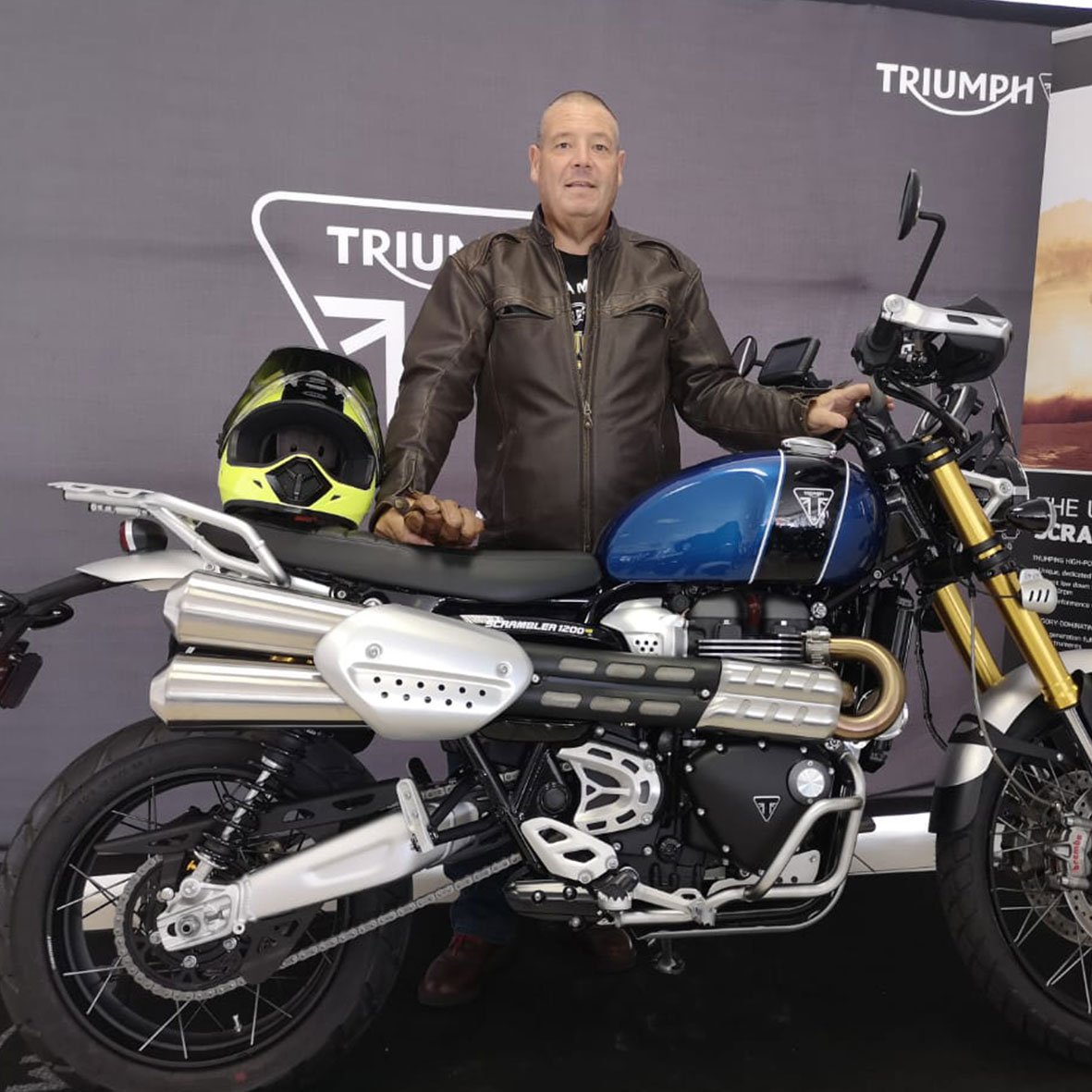 Congratulations to Mr Brent Pieterse on the collection of his new Scrambler XE, the first in South Africa!

#TriumphMotorcyclesSouthAfrica #Congratulations #BrentPieterse #Scrambler1200XE #ForTheRide