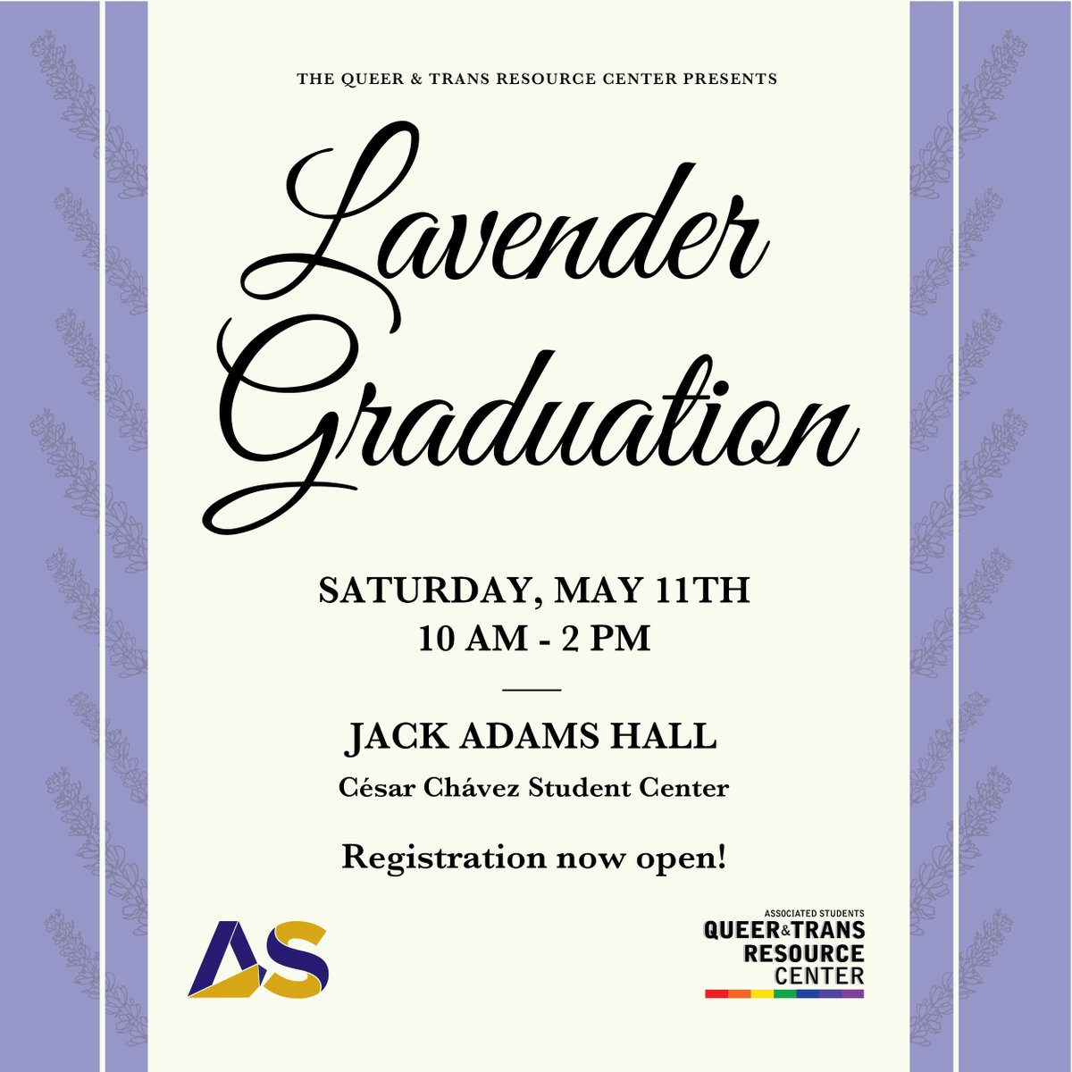 as_qtrc_sfsu's tweet image. Participants will receive a free lavender
tassel, which can be worn during the main 
commencement ceremony at Oracle Park. A participating
certificate will also be provided, as well as lunch!