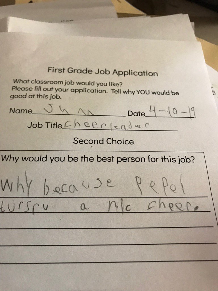 Why do you want to be the cheerleader? Well, “because people deserve a nice cheer.”❤️