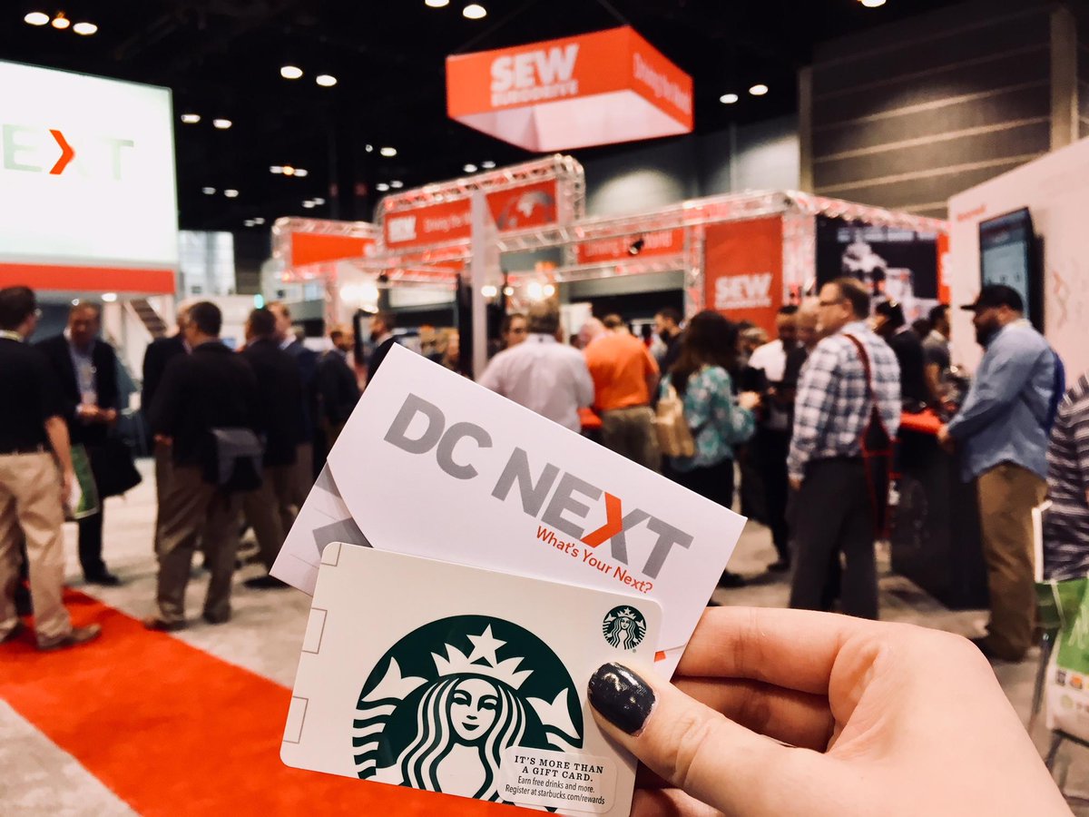 Intelligrated's tweet photo. We still have @Starbucks gift cards to give away! Swing by booth #S618-a before it’s too late and see demos of The Connected Distribution Center, virtual sortation, TechSight and more. #ProMatShow https://t.co/GA03ig2VBQ