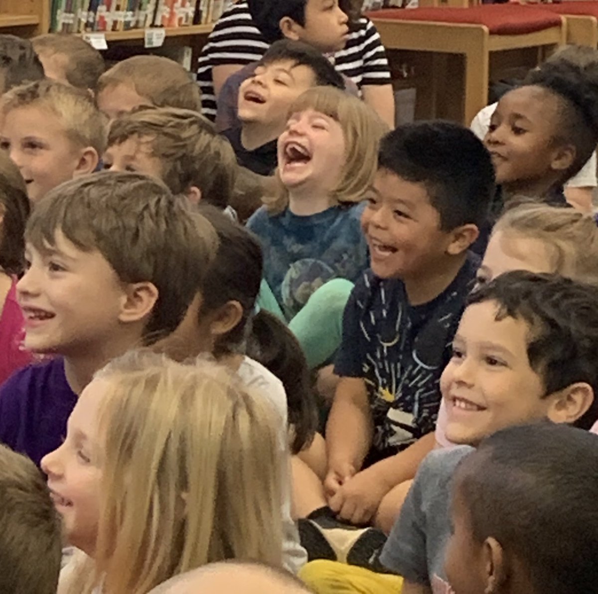 Thank you, thank you to our amazing <a href="/BaucomPTA/">Baucom PTA</a> &amp; the stupendous <a href="/henrycoledraws/">Henry Cole</a> for the best Visiting Author experience! This picture pretty much sums up how much our <a href="/baucomes/">Baucom Elementary School</a> students enjoyed the presentations.