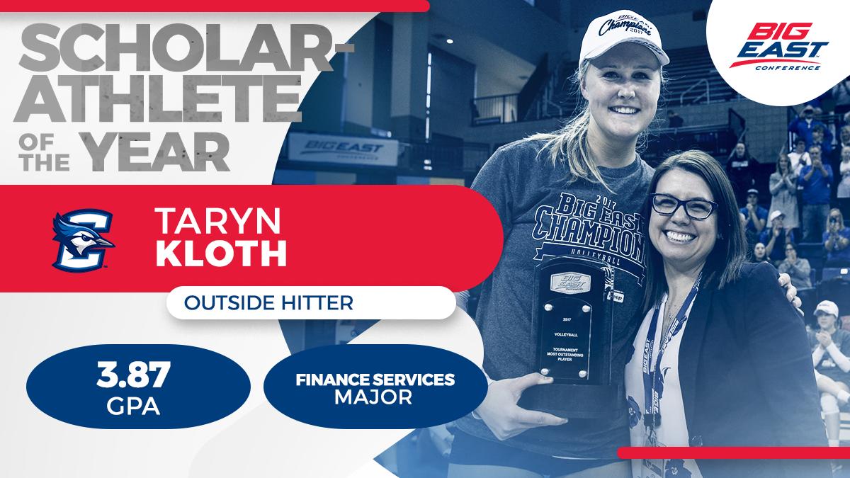 BIGEAST's tweet photo. BIG EAST Scholar-Athletes Of The Year

➡️ Taryn Kloth - @CreightonVB 
➡️ Sven Koenig - @creightonmsoc 

5th time both recipients hailed from the same school https://t.co/HZuwbNAkca