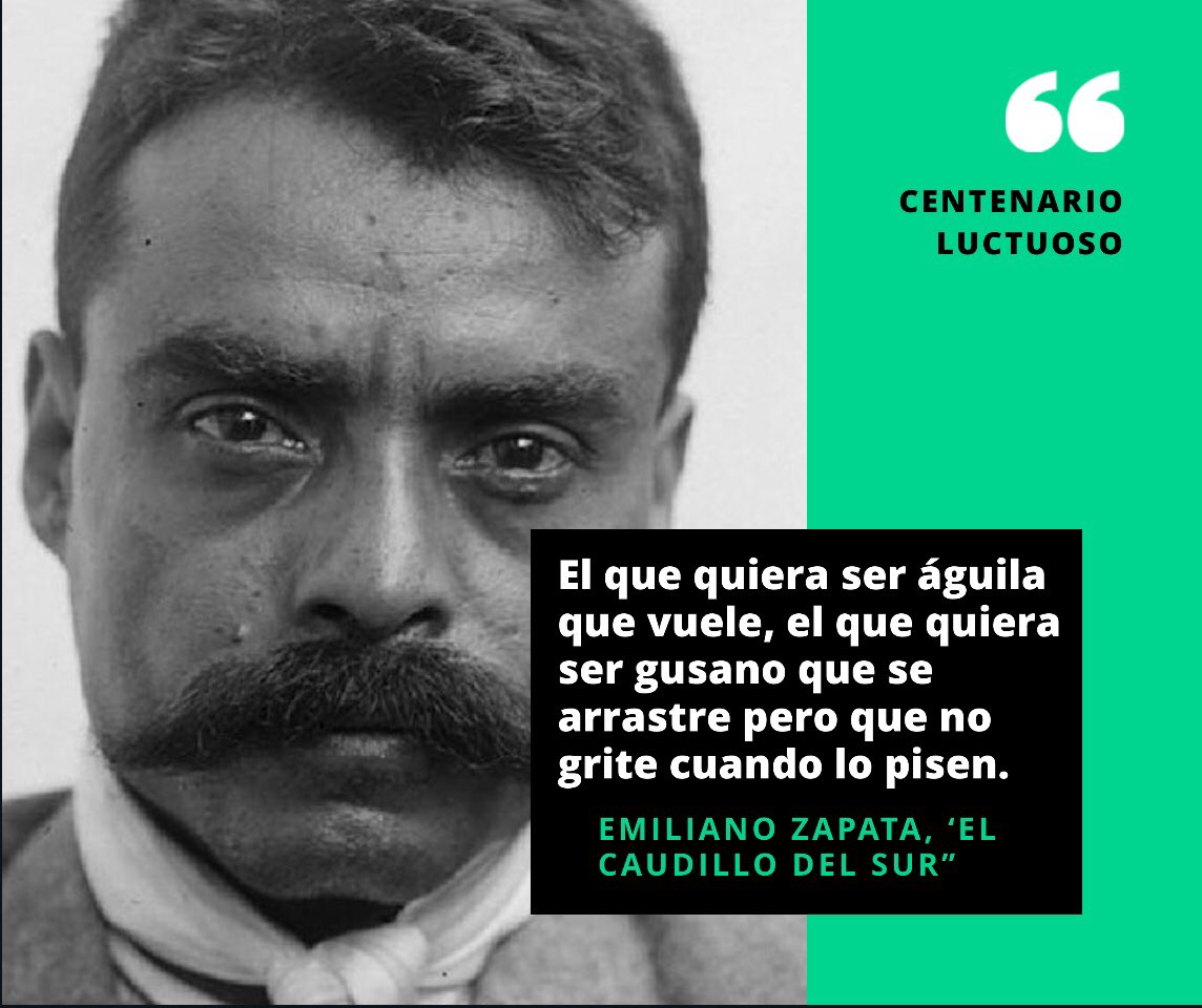 FARE_ac's tweet photo. #UnDíaComoHoy se conmemora el Centenario Luctuoso del "Caudillo del Sur", el líder revolucionario Emiliano Zapata Salazar, asesinado en Chinameca, Morelos, el 10 de abril de 1919. #FARE🦁 https://t.co/E5x16wSMIR