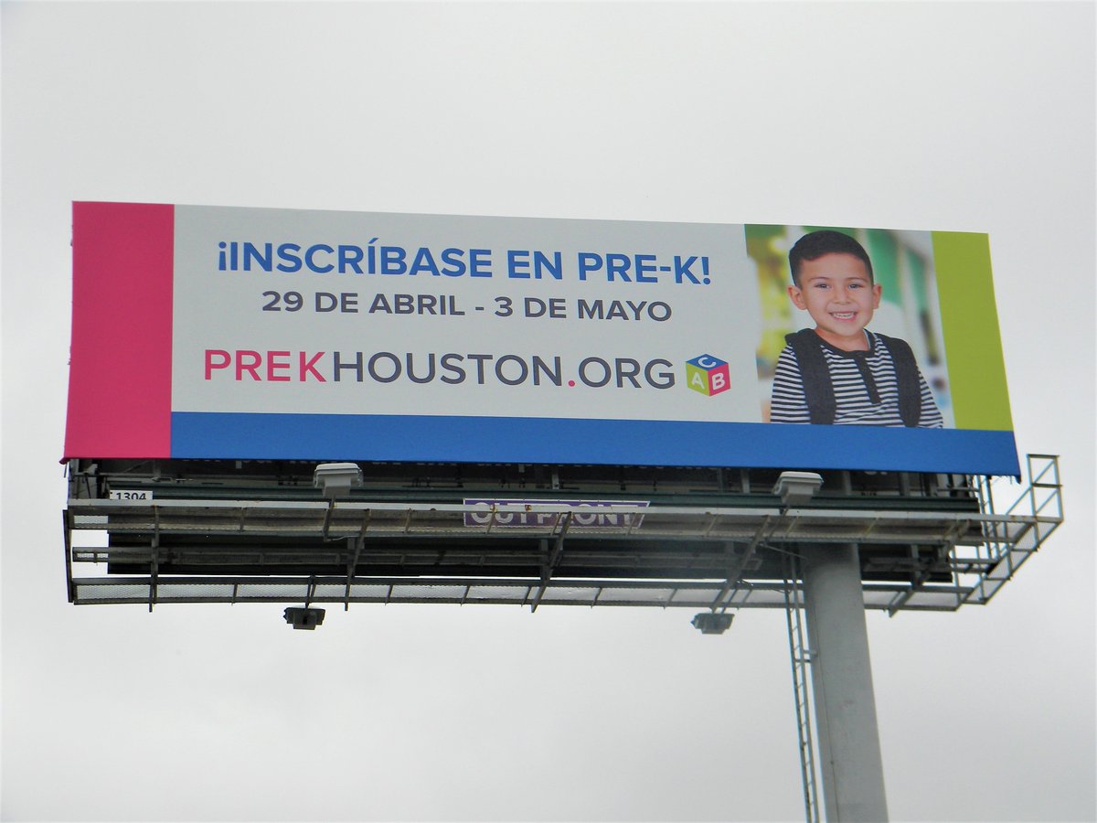 GoodReasonHou's tweet photo. We thought getting 25 school districts to commit to a common registration period was a big deal so we wanted to send a big message. We're so excited to see our billboards posted around the city to broadcast Pre-K Enrollment Week! #PreKHouston #PowerOfPreK https://t.co/jimfQMOZat