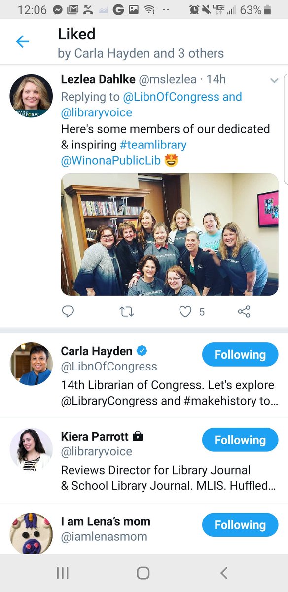 mslezlea's tweet image. Thee Queen Bee @LibnOfCongress liked my tweet. No big deal. 🤭 #fangirl #themothership #teamlibrary #ihavetogoliedownnow 😉
