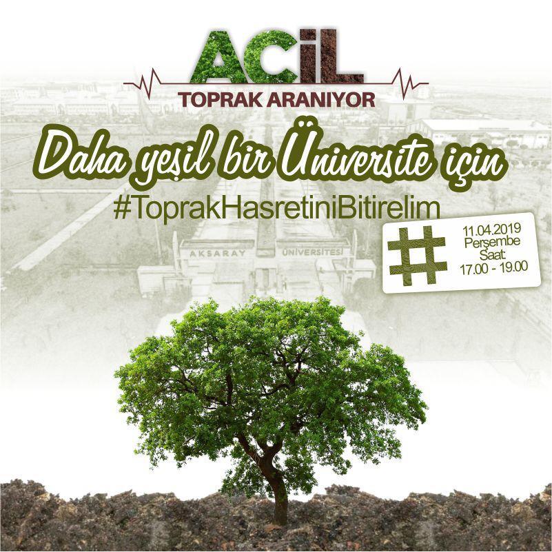 Üniversitemizin toprak kampanyasına destek olmak için yarın saat:17.00-19.00 arasında Twitter etkinliğinde desteklerinizi bekliyoruz. Yarın <a href="/aksarayedutr/">Aksaray Üniversitesi</a> ve @ASU_Rektoru hesaplarından atılan twet ile etkinlik başlayacaktır.