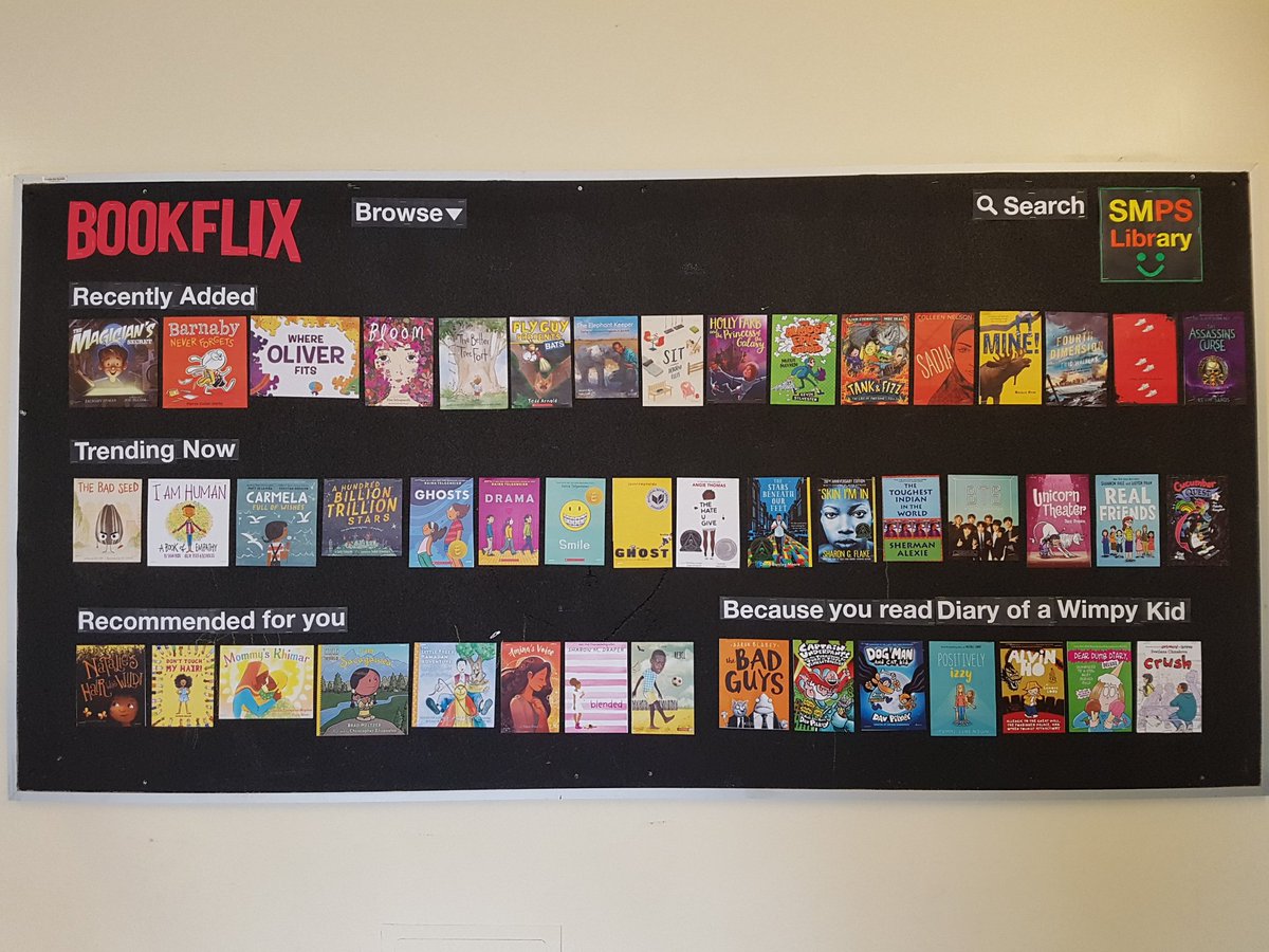 Had to follow suit and make a "Bookflix" board! Sounds like Ss are already 100x more interested in reading than they were yesterday from all the buzz I am hearing about books they want to read. @tdsb_SMPS @ProfLibraryTDSB @SherylZona @LC3_TDSB #bookflix #sparkjoy #loveofreading