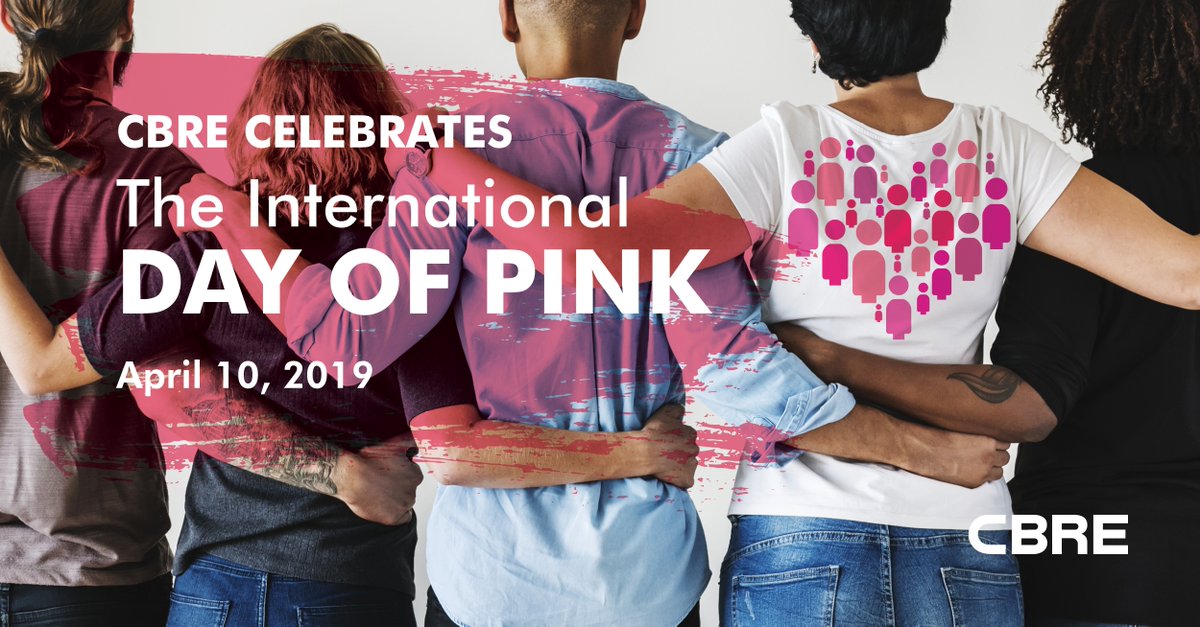 cbreCanada's tweet photo. CBRE Canada is proud to participate in the International Day of Pink. We celebrate diversity and are committed to raising awareness to stop homophobia, transphobia, transmisogyny and all forms of bullying. #DayOfPink https://t.co/gFPzmJ5TO8