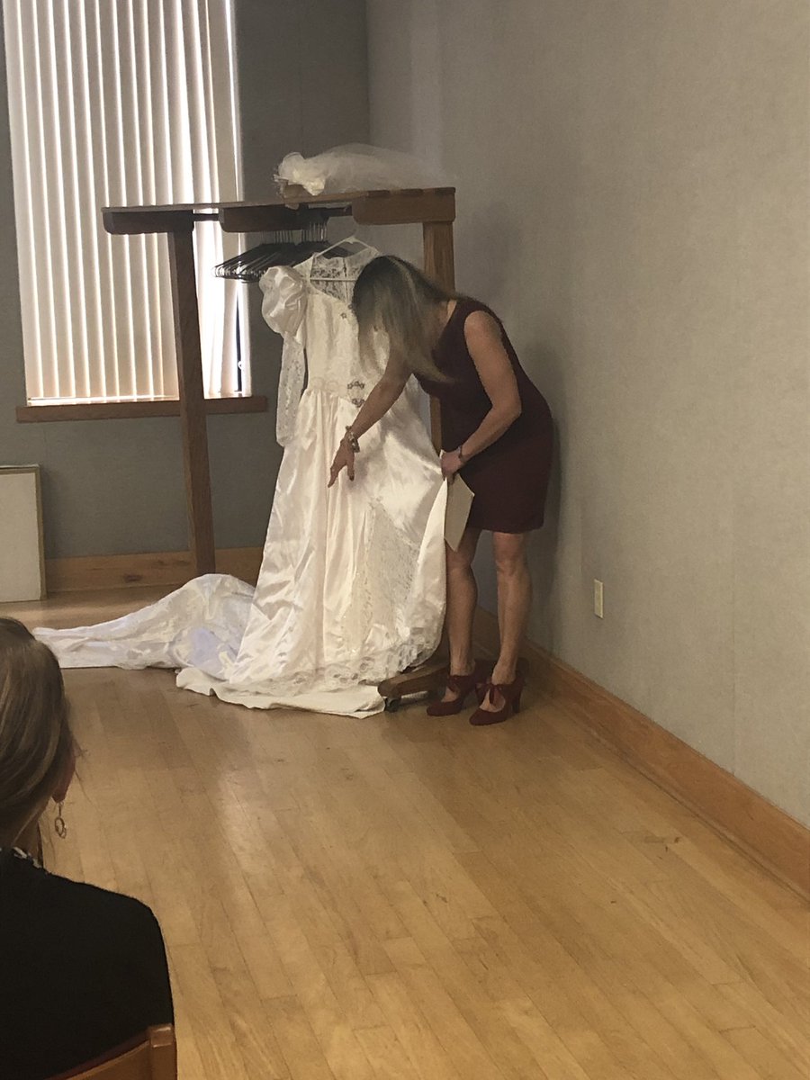 MichelleEaston4's tweet photo. UCSOP Director of Studeny Affairs by day and also an incredibly accomplished seamstress! Wow!!! Jamie Bero shared her beautiful wedding dress that she designed and created with her own hands at today’s UC I3 Innovation Showcase! #UCSOP #UC https://t.co/Ux3betCrPO