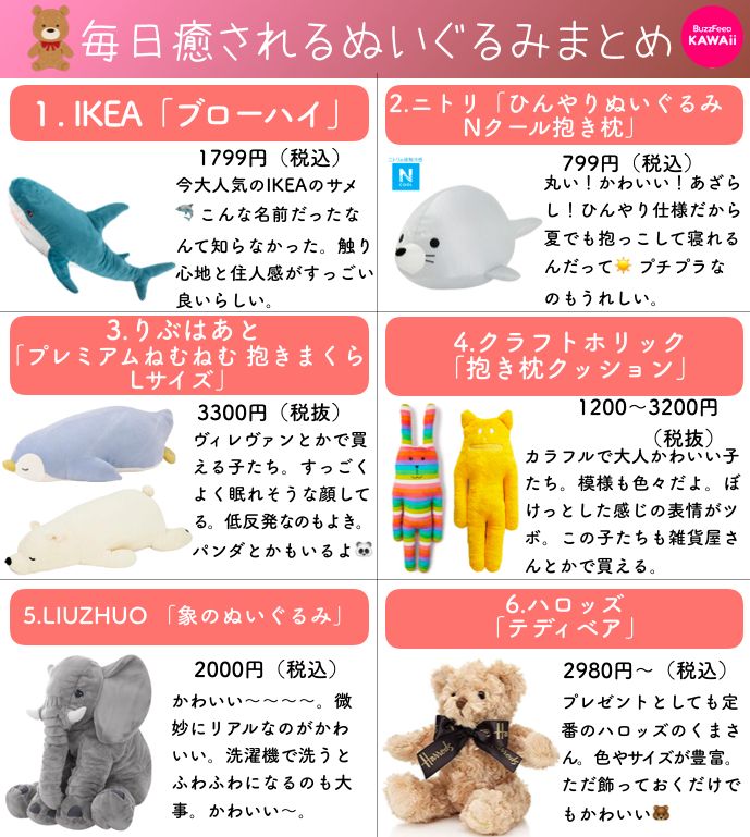 Buzzfeed Kawaii Ikeaのサメだけじゃない 毎日最高に癒される可愛いぬいぐるみをまとめました