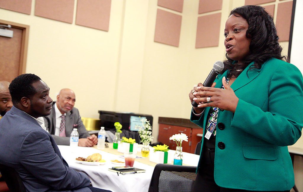 .<a href="/AldineISD/">Aldine ISD</a> hosted Partners of Excellence Breakfast on 4-8-2019. #SchoolSuperintendent <a href="/drgoffney/">Dr. LaTonya M. Goffney</a> urged #FaithBasedLeaders to join the effort to support District schools &amp; students. "Together we can help our students reach their full potential." - bit.ly/2UdYF96