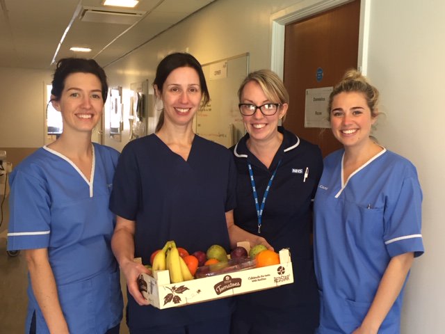 WUTHstaff's tweet photo. HDU/ITU and Occupational Health teams were delighted today when they took delivery of the kind donation of fruit from Fine Fruits Direct. Nice to be able to spread a bit of happiness! https://t.co/5RATZlRbuZ